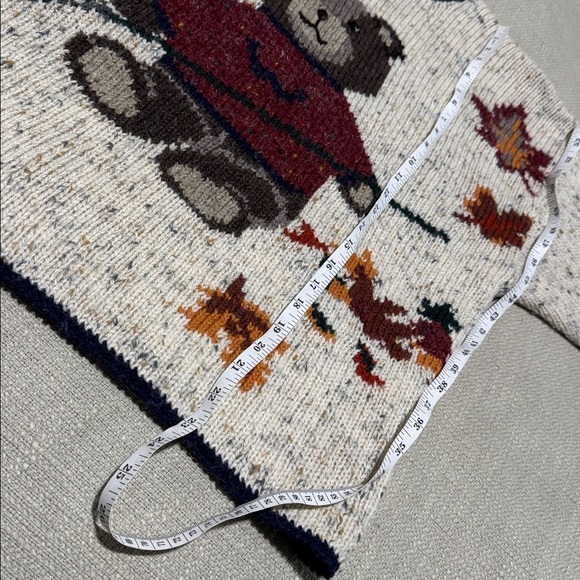 Woolrich Vintage Sweater Teddy Bear Women Medium Wool blend Autumn Leaves - Picture 10 of 10